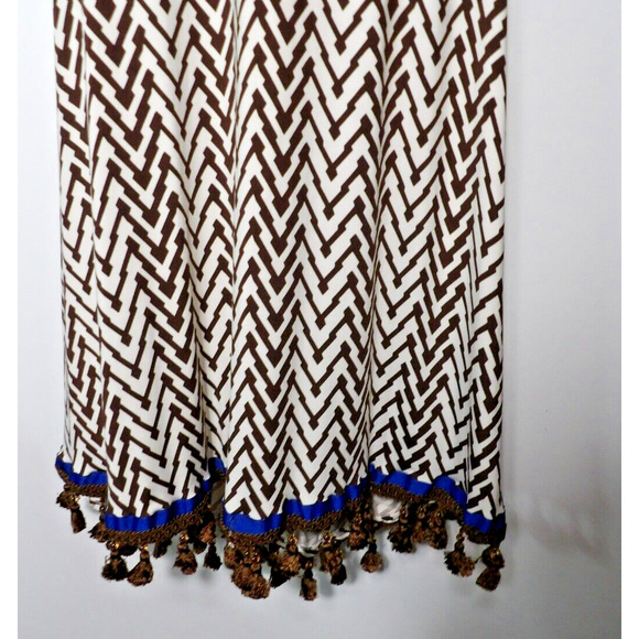 Robert Louis Maxi Skirt Petite Large PL Boho Hippie Geometric Faux Belt Tassels - Picture 11 of 14